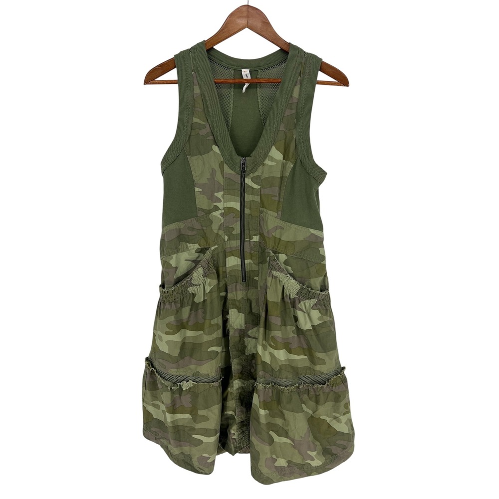Daily Practice Trek Utility Mini Dress Camo Anthropologie Cotton XS - Picture 2 of 10
